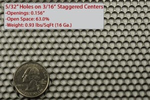 0.156 Holes on 0.188 Staggered Perforated Metal