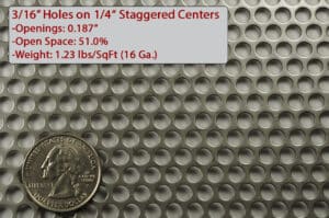 0.187 Holes on 0.250 Staggered Perforated Metal