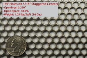 0.250 Holes on 0.312 Staggered Perforated Metal