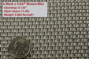 6 Mesh x 0.047 Woven Wire Mesh