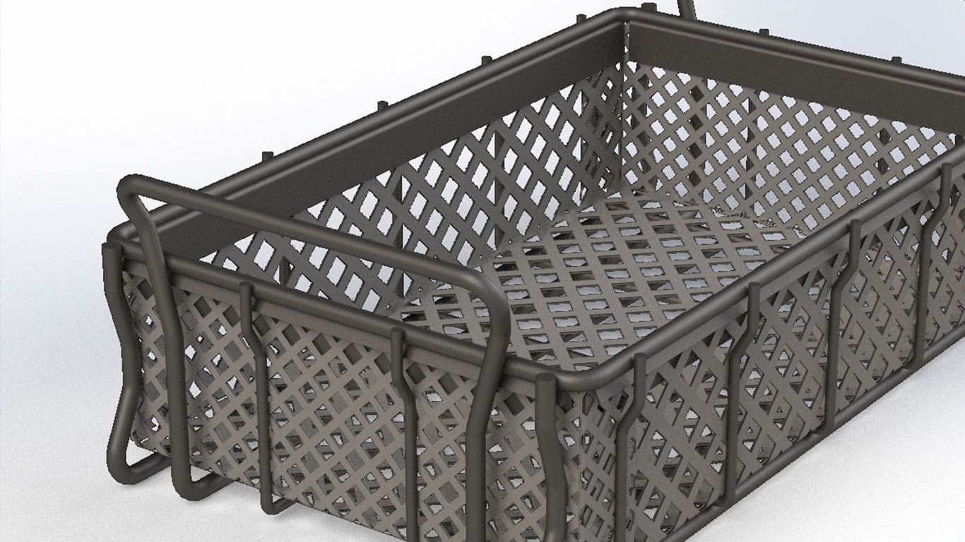 Expanded Metal Tote Basket for Stacking