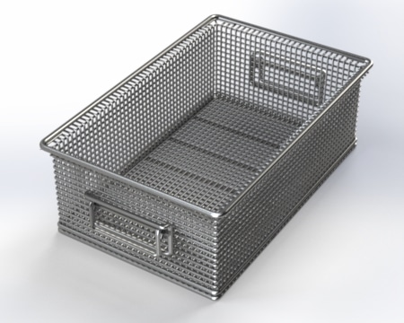 Wire Basket with Dividers, Heavy Parts Cleaning